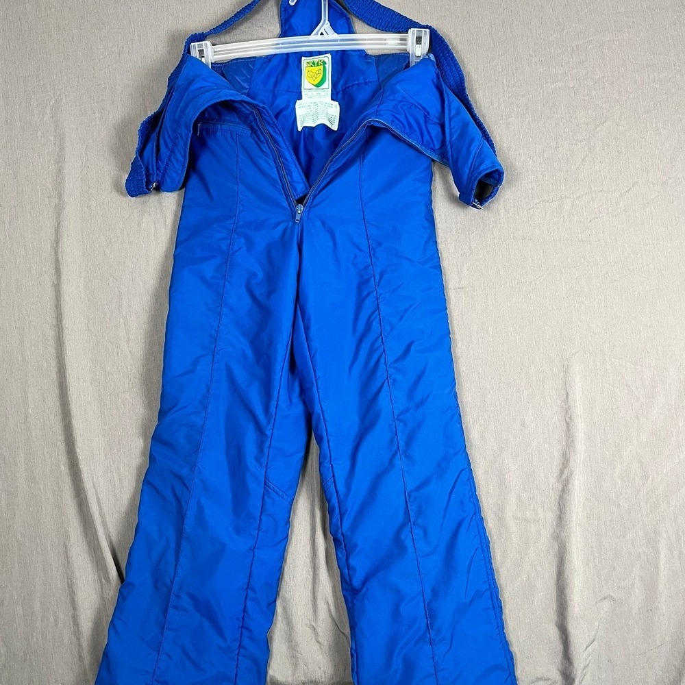 Skyr Ski Bibs Womens 6 Vintage Blue Insulated Snow Pants Retro GOOD